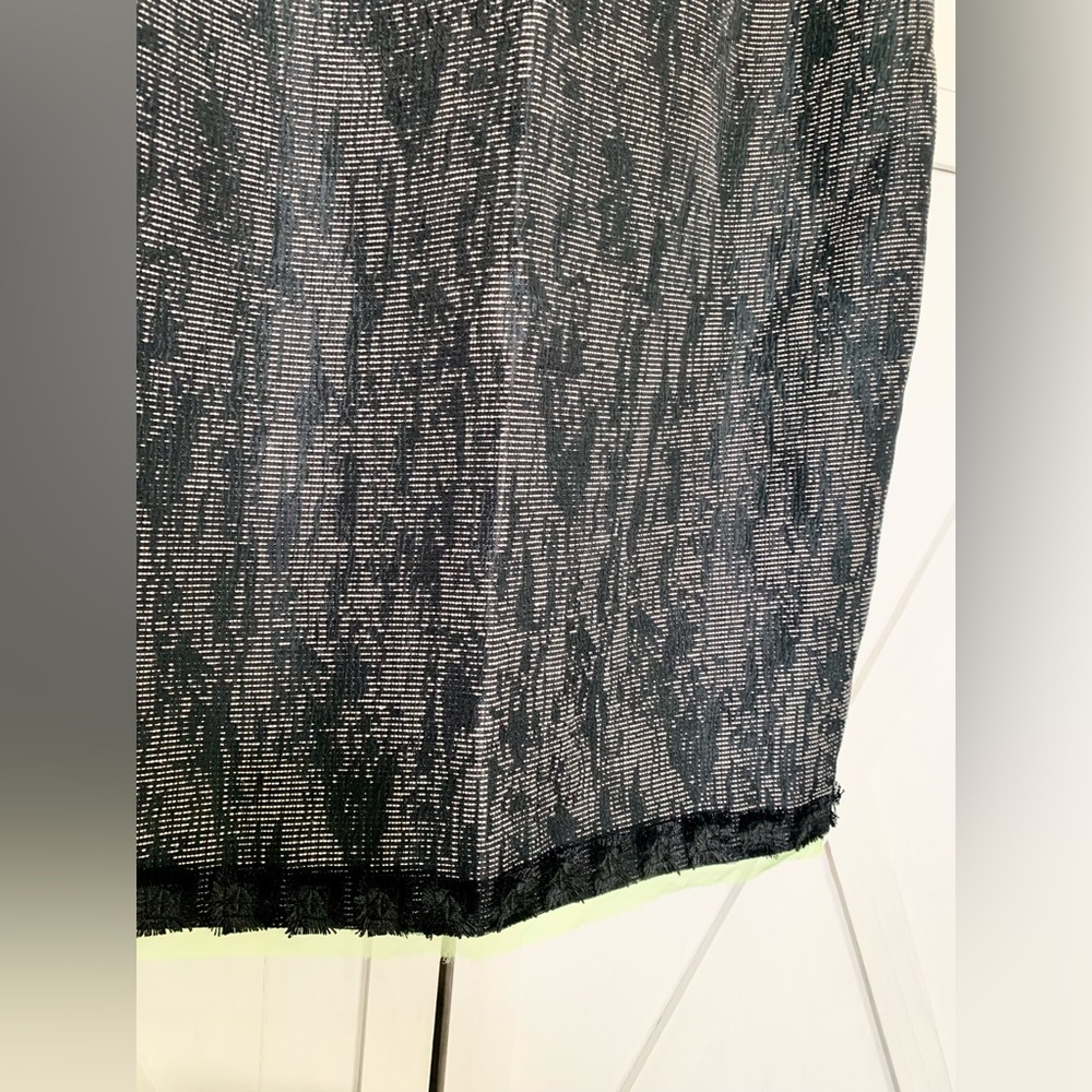 SOLD- Elie Tahari Marina Abstract Gray Jacquard Sheath Orange green Accent Dress - Picture 8 of 16